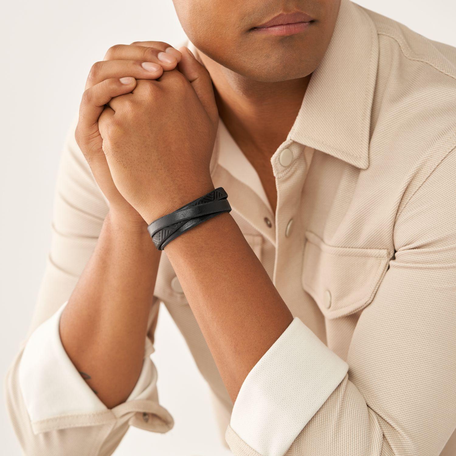 Brazalete Fossil Negro Hombre