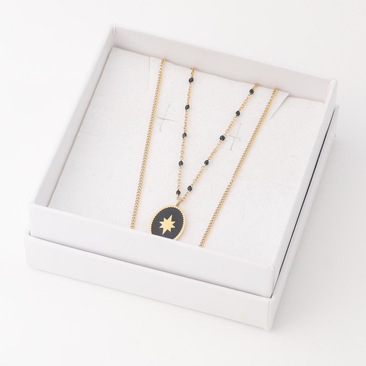 Collar Doble 19V69 Italia Dorado Mujer STNE580